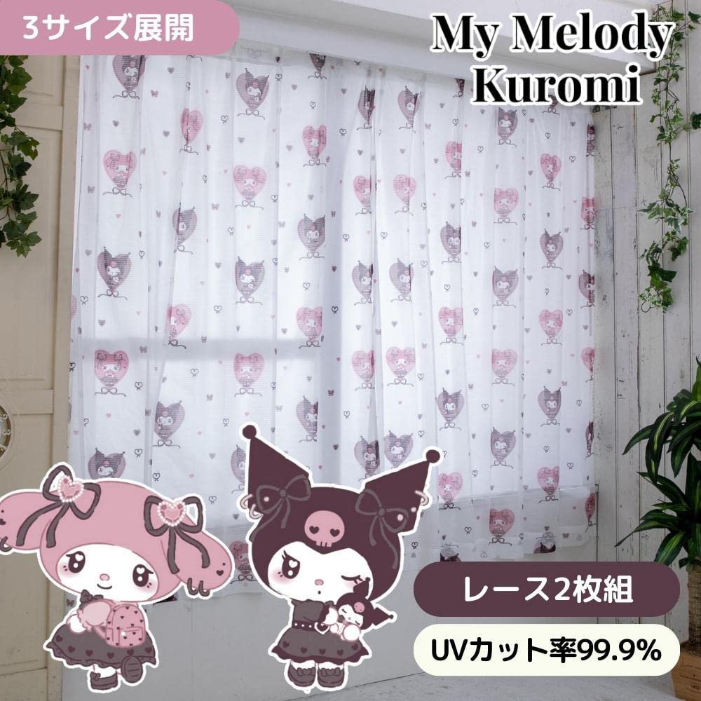 Sanrio Прозрачные шторы My Melody & Kuromi Midnight Melocro SB-662-S, 100 x 198 см, 2 панели