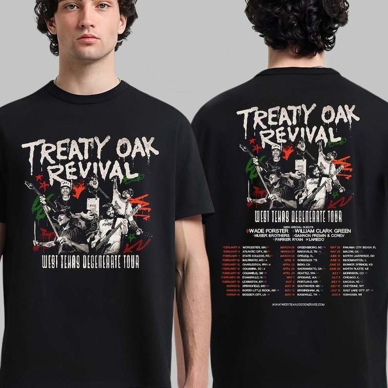 Treaty Oak Revival 2026 West Texas Degenerate Tour Sided T Shirt Unisex T-Shirt