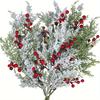 Frosted Faux Cedar Sprays for Christmas Tree, Wreath, Floral Arrangement, Vase, Winter Holiday Décor