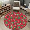 Round Floor Mat Red Christmas Tree Pot Star Snow Kids Playroom Decor