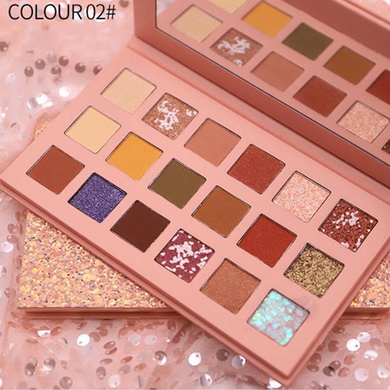 Красота Макияж Пустыня Роза Палитра теней для век 18 цветов Водостойкие долговечные блестящие тени для век