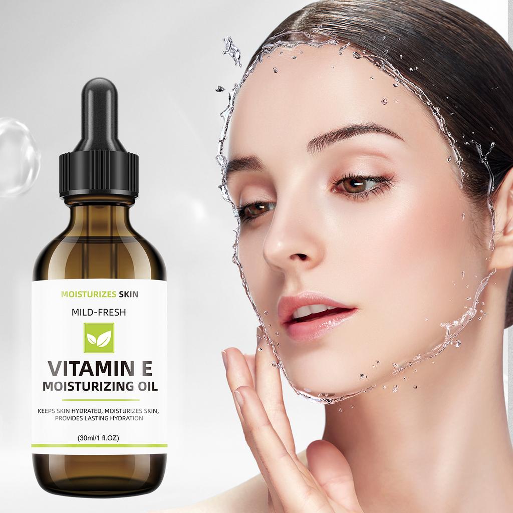 Vitamin E Facial Oil Deep Hydrating and Nourishing Skin Serum for Fine Lines and Radiance 30ML Glass Dropper for Men and Women