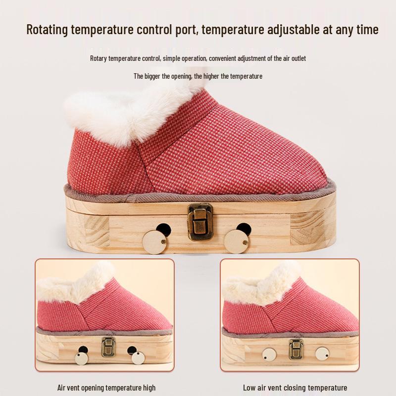 Ботинки для акупунктурного прижигания стоп из массива дерева - Обувь с подогревом для тепла и комфорта.