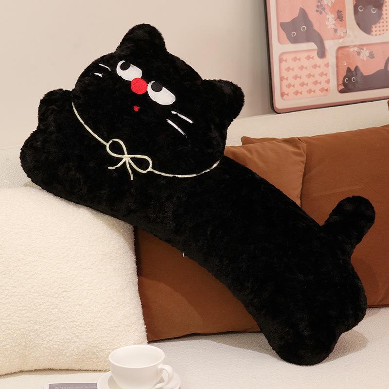 Мультяшный котенок длинная подушка изогнутая подушка детская кровать кошка декоративная подушка кукла съемный и моющийся валик