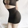 Erotic Women Solid Color See Through Transparent Elastic Mini Bodycon Skirt