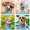 Adjustable Pet Hat Scarf Multicolor Mexican Style Dog Bandanas with Glasses Pet Neckerchief Decorative Big White Goose