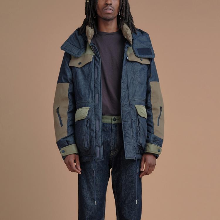 Коллаборация Levis X White Mountaineering Серия Midnight Blue Повседневная куртка с капюшоном Мужская куртка Деним 17880-0002
