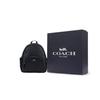 Coach Court 27 Classic Monogram Zip Canvas And Leather Backpack Unisex Backpack Black 5671-SVTSQ