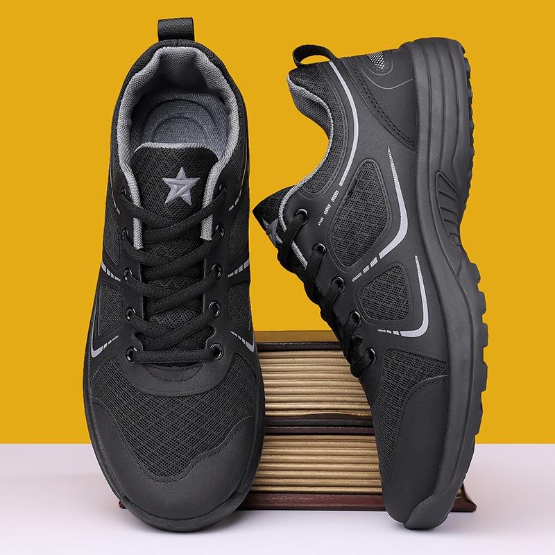 New Training Shoes Resistant To Black Outdoor Breathable Physical Training Running Shoes Men's Lace-up Fashion Men