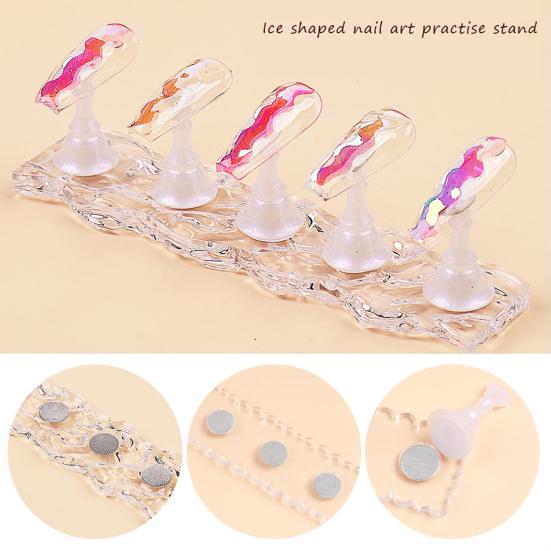 Подставка для практики маникюра с маленькой магнитной основой, эргономичная пластиковая подставка для практики нейл-арта, принадлежности для маникюра