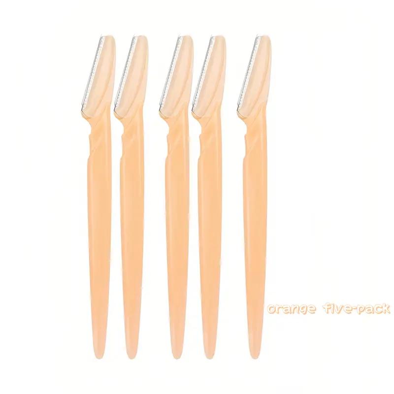 Бритва для бровей, 5 шт., триммер для бровей, лезвие бритвы, портативная бритва для лица, брови, эпиляция, фрезы для удаления волос, безопасная бритва для женщин, макияж