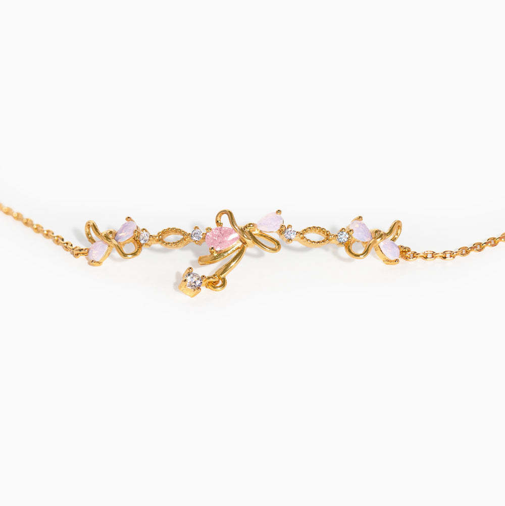 18K Gold Plated Exquisite Butterfly Ladies Cute Heart shaped Star Flower Pendant Zircon Bracelet Chain Y2K Jewelry Gift
