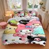 3pcs My Melody & Friends Quilt Cover Set (1 Quilt Cover + 2 Pillowcases Without Pillow Core), High-Definition Printing for Home and Dormitory.W06