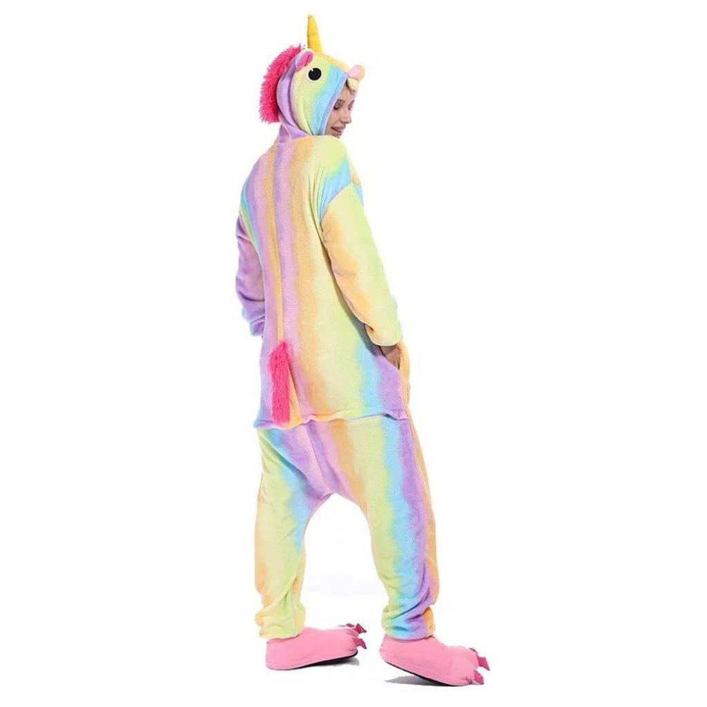 Фланелевая пижама кигуруми для взрослых с животными, пандой, пижамы с небесными звездами и единорогом, женские пижамы кугуруми для косплея, комбинезоны, одежда для сна с обувью