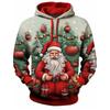 Santa Claus Men's Graphic Hoodie Fashionable Daily Basics Printed Pullover Sports Outdoor Vacation Vacation Hoodie