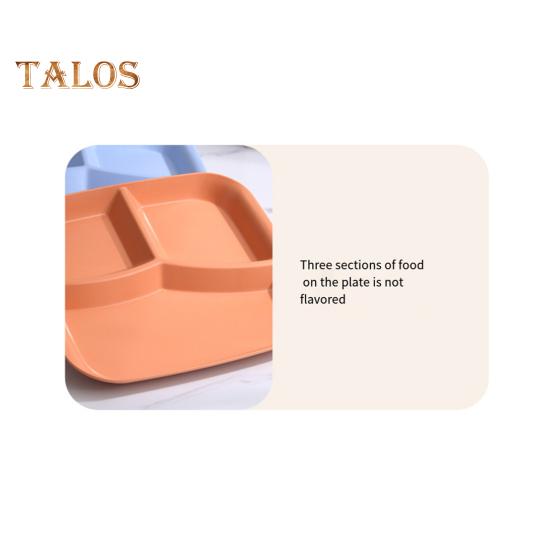 Прямоугольная обеденная тарелка, 3 отделения, пищевой полипропилен, можно мыть в посудомоечной машине, взрослые дети, завтрак, закуска, овощная еда, сервировочное блюдо, кухонные принадлежности