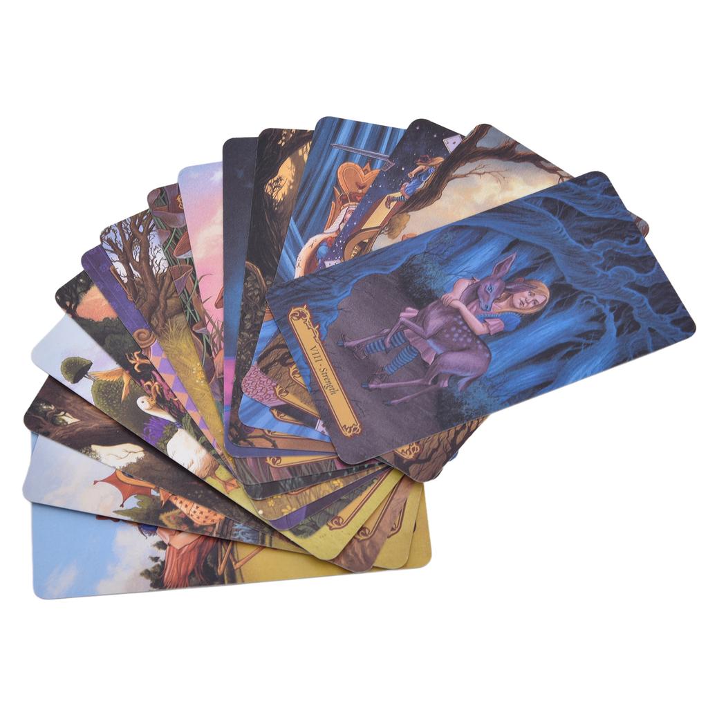 78PCS Wonderland Карты Таро Инструмент для гадания Бумага с покрытием Английская настольная игра для начинающих