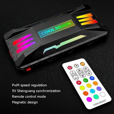 Контроллер RGB COOLMOON 4Pin PWM 5V/3Pin ARGB Вентилятор охлаждения Смарт Пульт дистанционного управления для корпуса ПК ASUS Шасси Радиатор