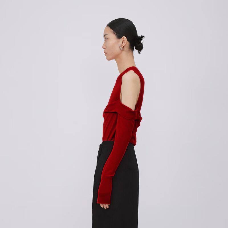 LESS 2023 Winter Merino Wool Round Neck Pullover Sweater