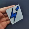 1pc 3D Metal Lightning Plus Sign Logo Car Sider Fender Rear Trunk Emblem Badge Sticker for Car Body Decorative Accessories