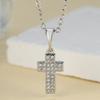 Simple Silver Color Cross Pendant Necklace for Women's Fashionable Party Banquet Necklace Gift