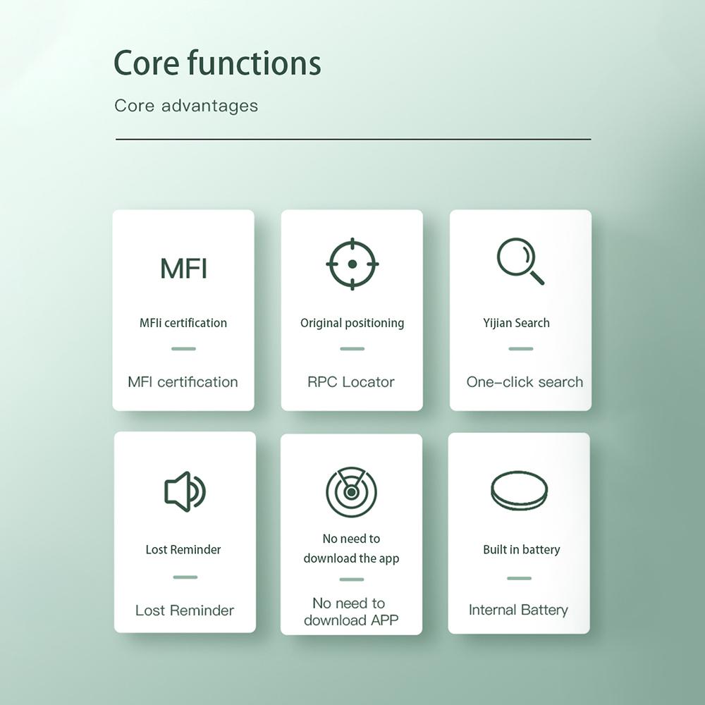 Мини GPS-трекер для iOS Find My App Smart Tag Key Finder Airttag Locator для кошелька для домашних животных Car Wallet Устройство защиты от потерь Только для системы iOS