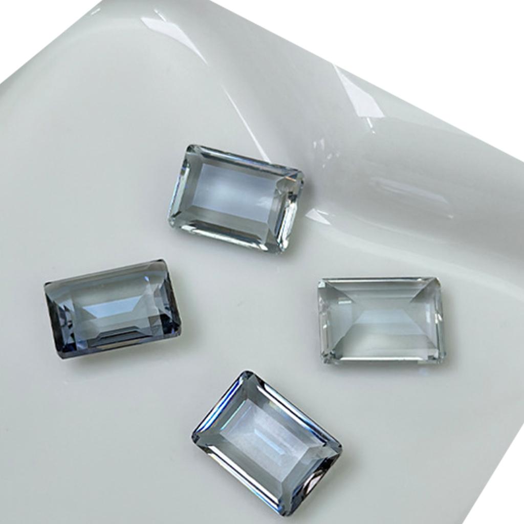 10 Pcs Nail Rhinestones Nail Crystal Gems Rectangular Nail Charms Clear Nail Art Charms Nail Art Decorations for Women