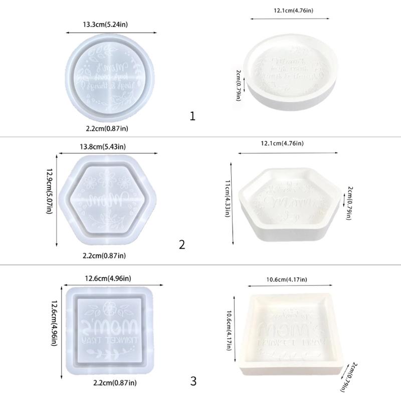 Поднос для хранения силиконовая форма для показа ювелирных изделий круглые/шестигранные/квадратные формы для подставок формы для эпоксидной смолы на День матери поделки