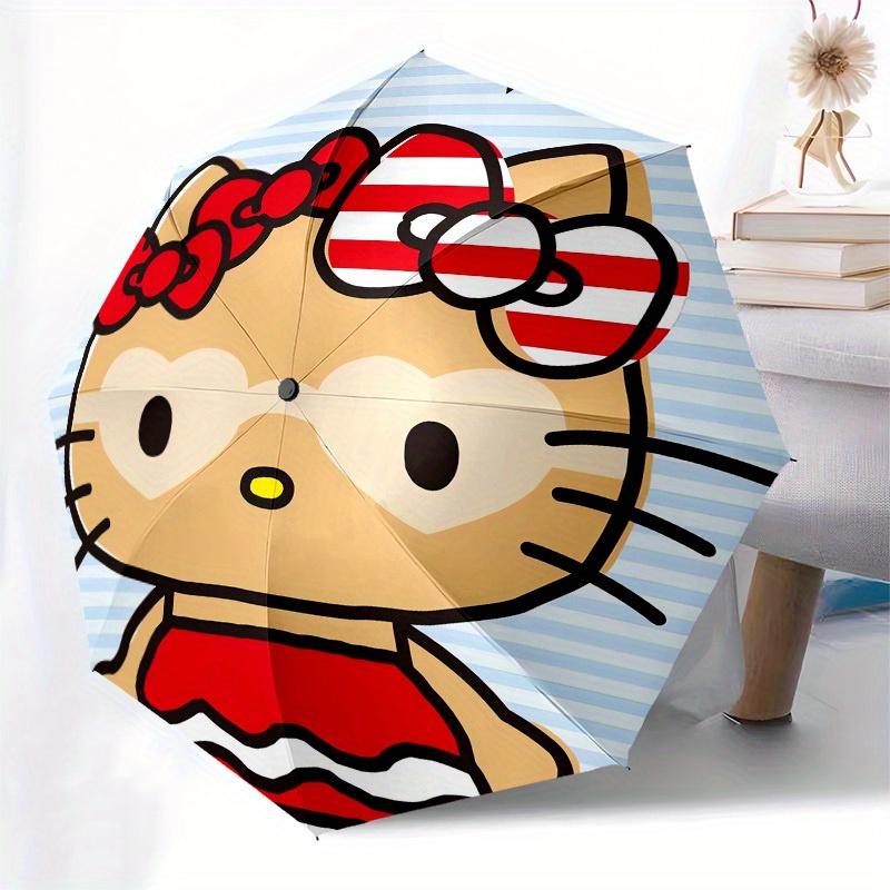 1pc Hello Kitty Summer Theme Umbrella with Plastic Handle,Suitable for All Seasons Home Travel Outdoor UmbrellaSanlio698