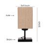 40.64 Cm Square Beige Jute Shade Table Lamp with Wood Base Bulb Not Included Home Décor Bedroom, Dining Room, Hotel Room, Living Room, Office