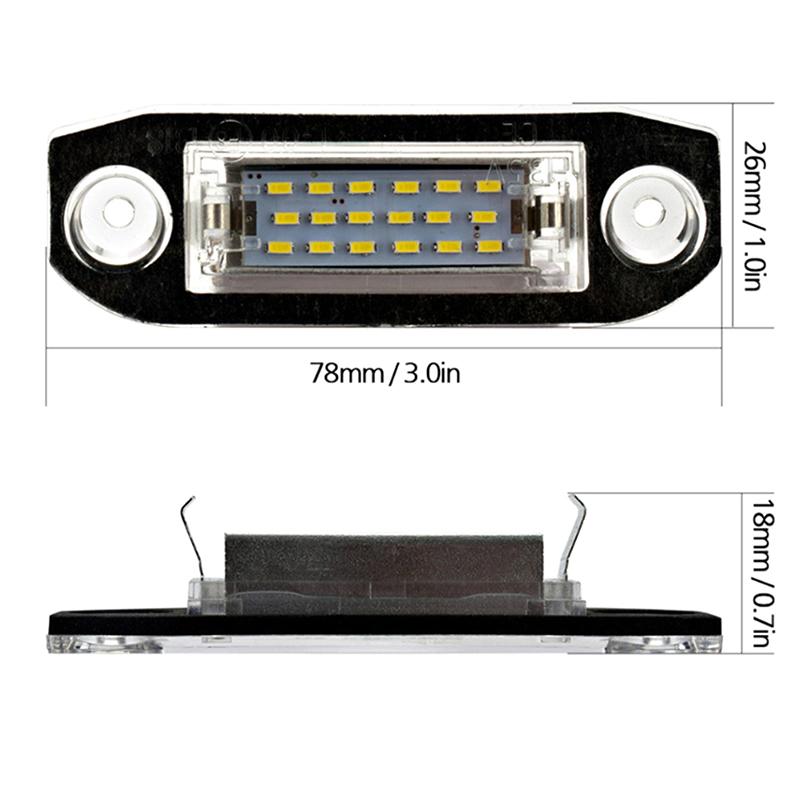 Led Car License Plate Light 12V White Light For Volvo S40 S60 S80 Xc70 Xc60