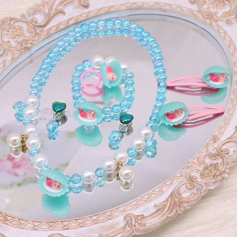 Детские аксессуары для ожерелья, Ракушка, Барби розовый, Милые украшения для девочек, Браслет-ожерелье из искусственного жемчуга