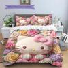 Hello Kitty Cute Pattern Bedding,Quilt Set Quilt Cover Pillowcase Home Birthday Gift(1 * duvet cover + 2 * pillowcase, without core)