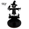 Unique Housewarming Gift Halloween Wooden Shadow Candle Holder, Scarecrow Bat Black Cat Ghost Silhouette Durable Garden Patio Decor Candlestick,