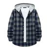 Men's Plaid Shirt Hooded Button Sweatshirt Men's Casual Fashion Sweatshirt