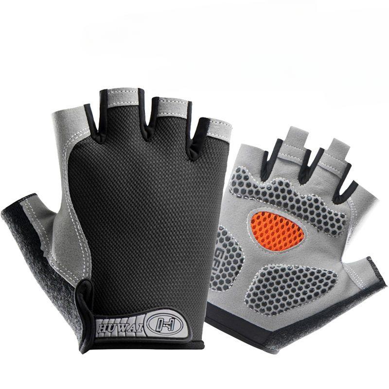 Велосипедные перчатки для езды на открытом воздухе из хлопка с полупальцами, спортивные мужские и женские, дышащие, амортизирующие, нескользящие