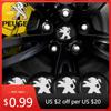 Car Sticker 4pcs 56+60mm Car Wheel Center Hub Caps Sticker Auto Emblem Badge For PEUGEOT 106 206 306 406 107 207 307 407 301 308