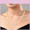 Trendy Heart Design Pendant Necklace For Women Featuring A Beautiful Pearl And Diamond Combination