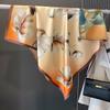 90×90 см Ретро Двусторонний Печатный Шарф На шею Высококачественный Модный Шарф Уменьшающий Возраст Шелковый Шарф Модный Шарф с Накидкой