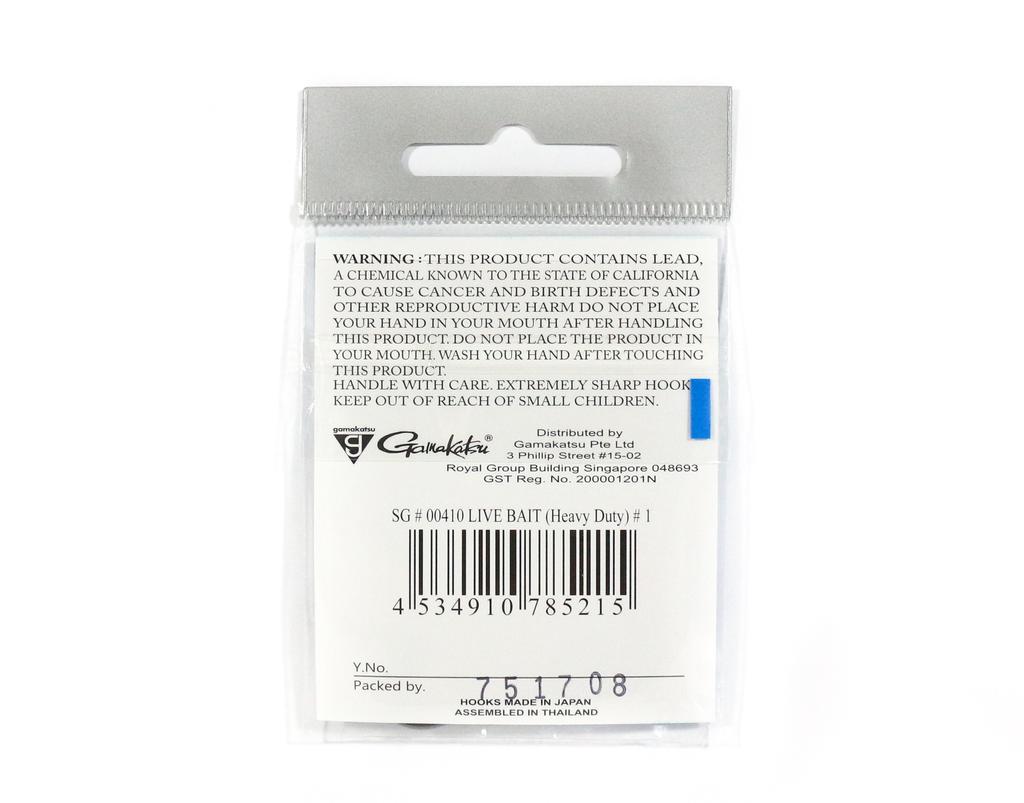 Gamakatsu Live Bait Heavy Duty Size 9/0 ,4 Per Pack (5505)