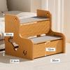 Wooden Pet Stairs Portable with Carpet for Old Cats Sturdy Dog Ramps Step Stool Sofa