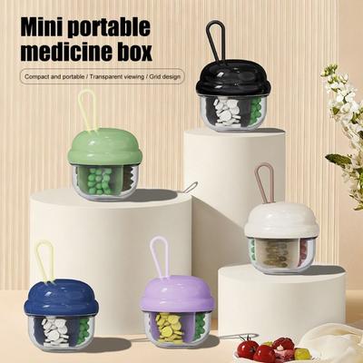 Мини-бокс для хранения таблеток с 4 отделениями, прозрачный, видимый, портативный дорожный футляр для таблеток, дозатор лекарств, органайзер-контейнер для капсул и таблеток