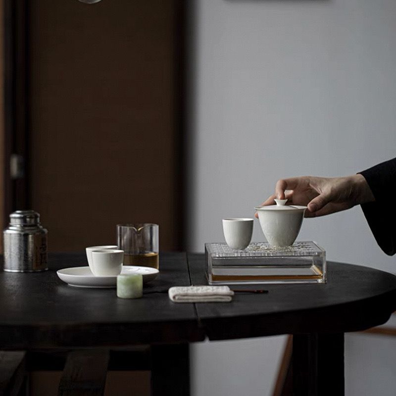 Акриловый прозрачный небольшой чайный поднос, чехол для ремня для чайного подшипника, столик для сухого заваривания, чайный поднос, принадлежности для кунг-фу