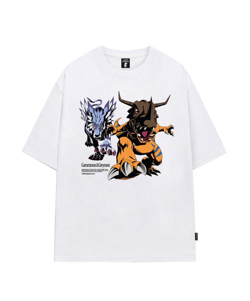 ODDSTUDIO [Digimon Adventure] Greymon & Garurumon Overfit T-Shirt - 2 Colors