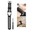 Rubber Wristwatch Strap Watchband for Suunto Ambit1 2 3 Watch (Black   Silver)