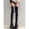 Sugar Cube Over the Knee Long Boots for Women Show Long Legs, Elastic Strength and Thin Boots, Thick Heel Thick Sole High Tube Suede Knight Boots for