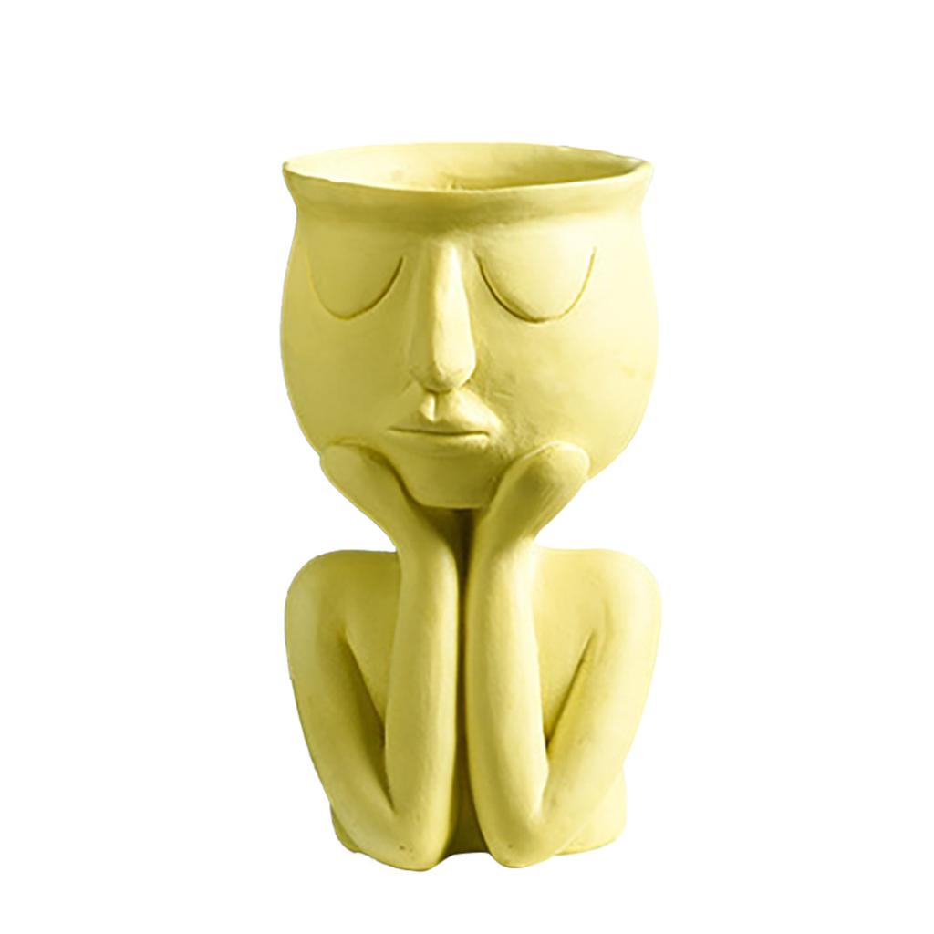 Абстрактная скульптура человека, цветочный горшок из смолы, настольный контейнер для растений, ваза