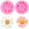 3D силиконовая форма с изображением ромашки, формы для помадки с хризантемой, DIY вечерние, кекс, топпер, инструменты для украшения торта, конфетная глина, формы для шоколадной мастики