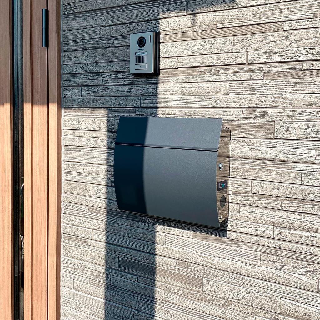 LEON MB4801 Почтовый ящик из нержавеющей стали со стильным большим почтовым ящиком Почтовый ящик Черный Настенный Замок, (Магнит в комплекте) (Нет листа)