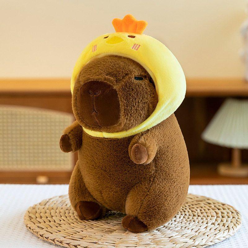 Boutique eight-inch frog hat capybara plush toy scratch doll machine toast snot kapi doll rabbit guinea pig